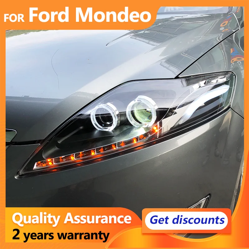 For Ford Mondeo 2007-2012 LED Headlights For Ford Fusion Head Lamp LED DRL H7 D2H Angel Eye Bi Xenon Beam Dynamic turn signal