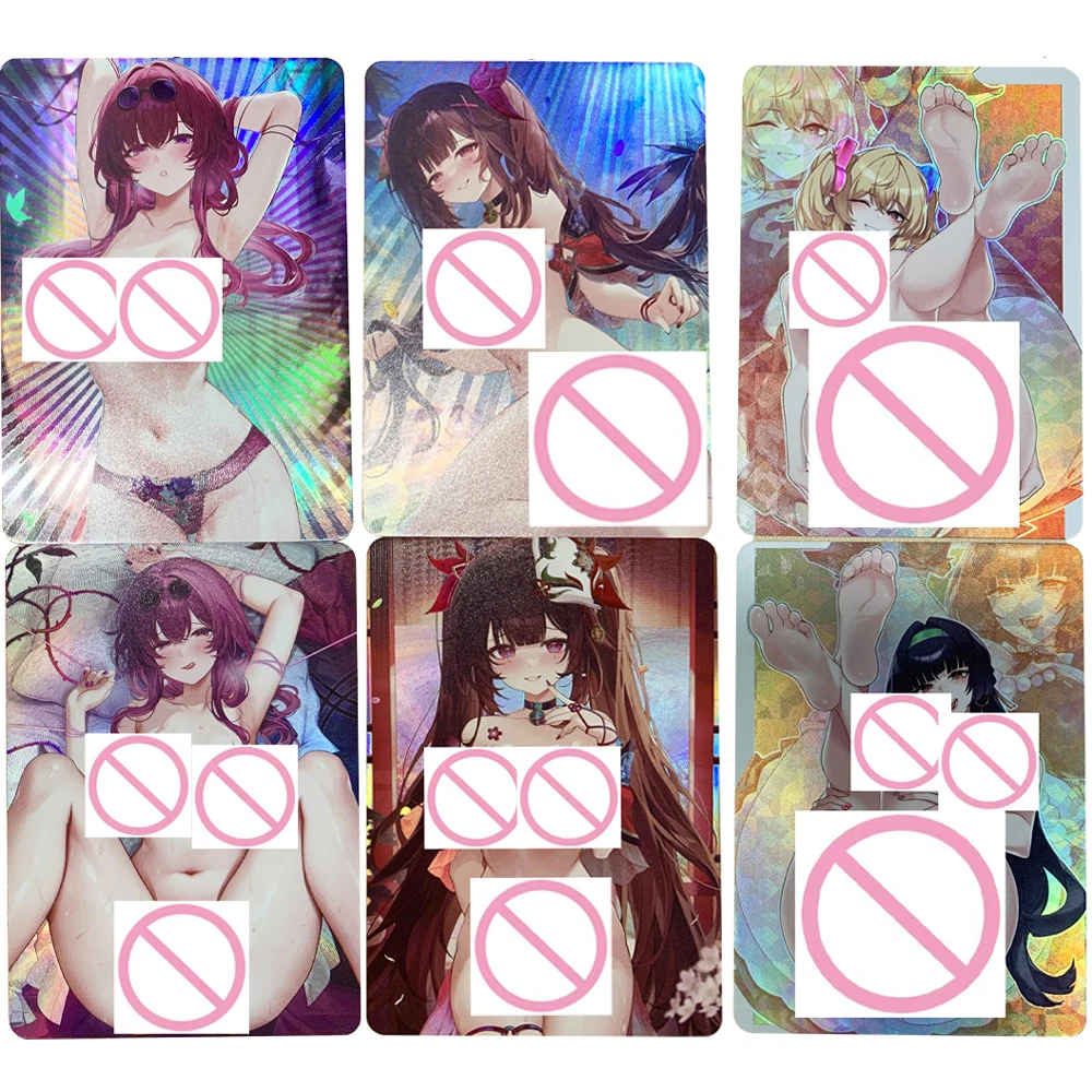 2 قطعة/المجموعة تصميم جديد Waifu أنيمي مثير عارية بطاقة هونكاي: ستار السكك الحديدية كافكا اليراع عارية فتاة بطاقة الانكسار اللون فلاش الهدايا #1