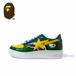 Original Bape Sta Men Women None-Slip Skateboarding Shoes Shark Teeth Casual Bapesta Athletic Walking Sneakers Eur36-Eur46