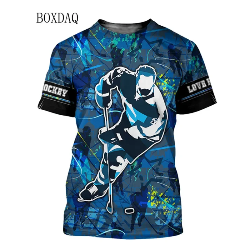 Beautiful Hockey Sports Men\'s T-shirts Short Sleeve 3D Printed Street Male Oversized Tops 6XL Plus Size Man Clothing Casual Tees