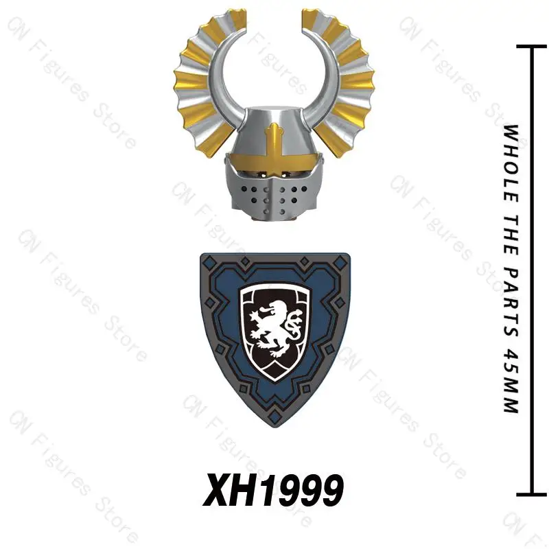 X0348 Medieval Warfare Roman Soldier Temple Knight Building Blocks Golden Knight MOC Action Figures Christmas Toys For Children