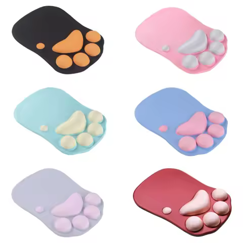 Cute 3D Cat Paw Mouse Pad Soft Silicone Nonslip Mouse Mat For Office &amp; Home Computer &amp; Mac Laptop Gaming Desk Decor Mousepad