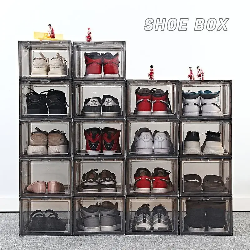 Magnetic Hard Plastic Shoe Covers, Transparent Shoe Box Rack, Anti-Oxidation Shelf, Shoes Organizers Storage, 1 Pc