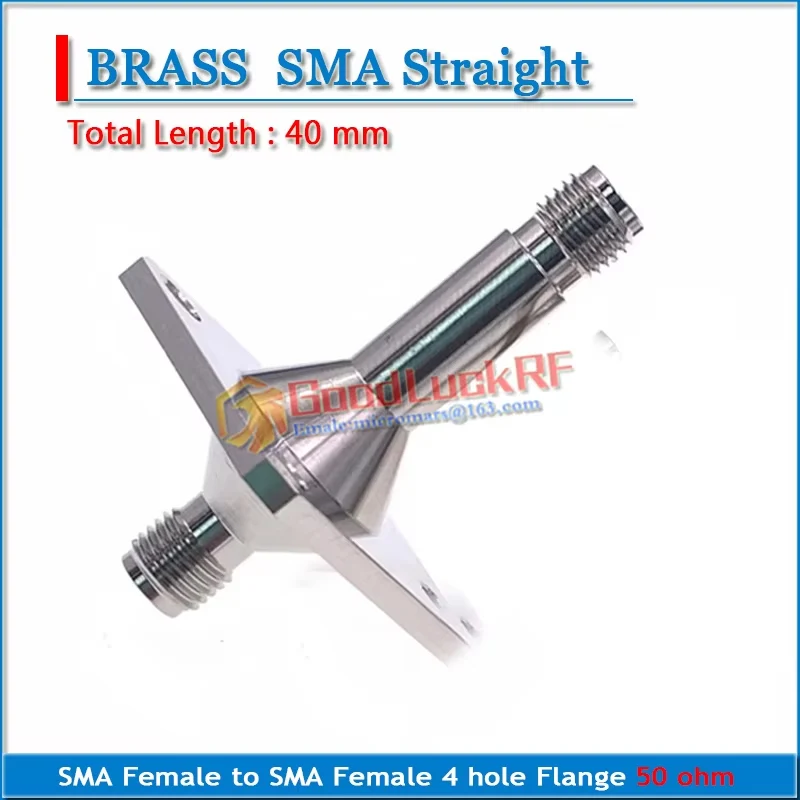 SMA Female to SMA Female Plug Lengthen 4 Hole Flange 25 * 25mm 40mm 47mm length Panel Nickel Brass RF Connector Adapter