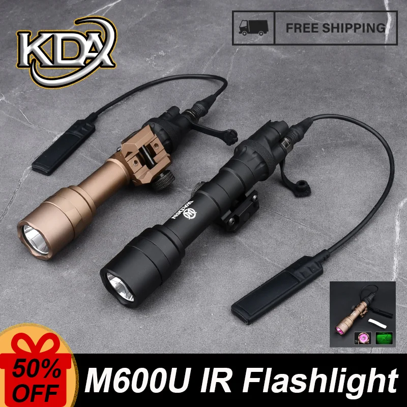 WADSN M600 M600U IR LED Light Illuminated Flashlight Hunting Scout Light Rifle Weapon Lamp With Dual Function Preesure Switch