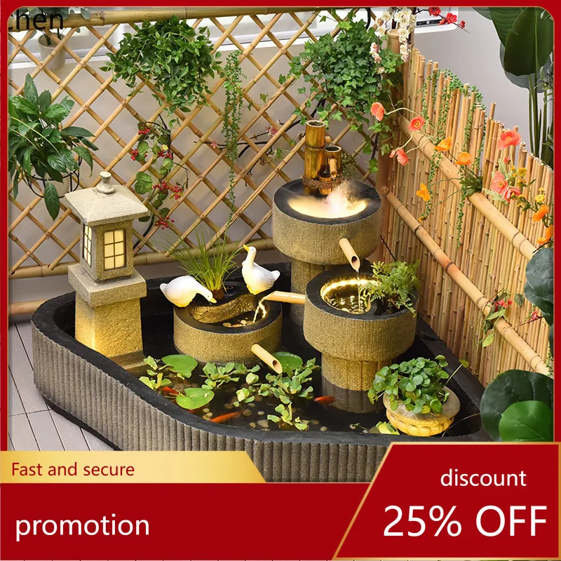 ZML Rockery Fish Pond Water Flow Ornament Circulating Water System Balcony Courtyard Fountain Landscaping