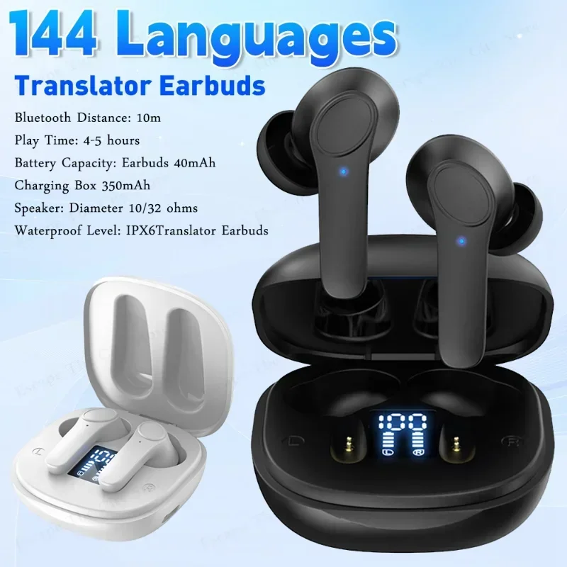 144 Languages B11 Translation Headphones Real Time Bluetooth Earbuds Translator  Simultaneous Business Interpretation Earphones