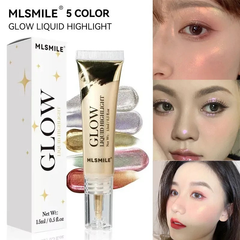 1pc Liquid Highlighting Illusion Pearlescent Eyeshadow Face Full Body Brightening Multi-Functional Makeup Retouching Highlighter