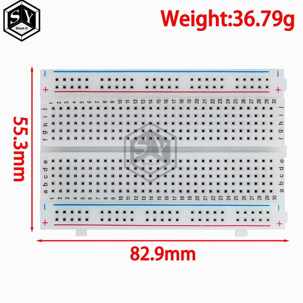 1PCS  Quality mini bread board / breadboard 8.5CM x 5.5CM 400 holes