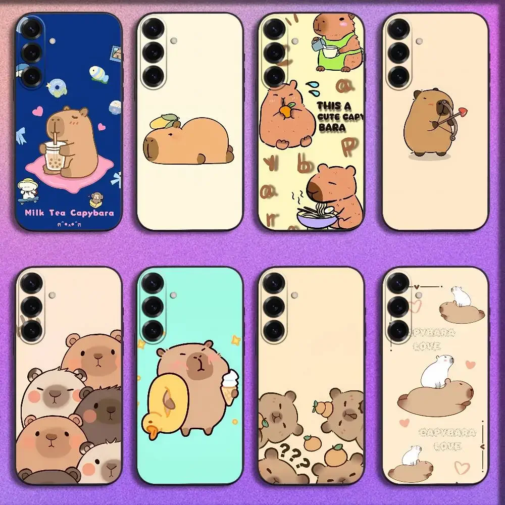 

Cartoon Animal Capybara Phone Case For Samsung S25,S24,S21,S22,S23,S30,Ultra,S20,Plus,Fe,Lite,5G Black Cover