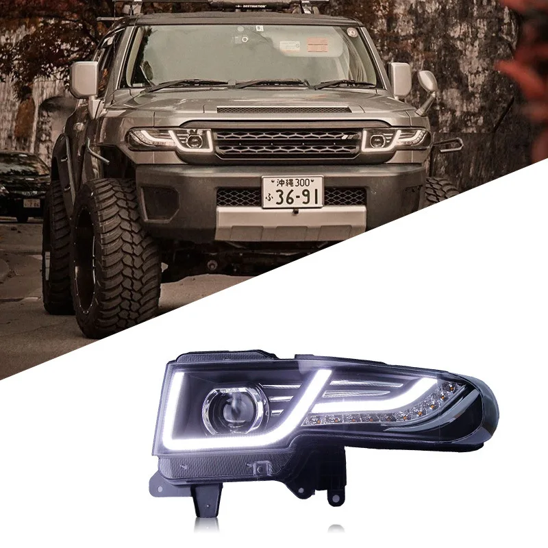 

Suitable for 07-15 Toyota FJ Kulusawa headlight assembly modified LED daytime running light streamer turn signal headlight