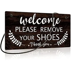 Houten Decor Verwijder Uw Schoenenbordje Geen Schoenbordje Voor Hangende Plaquette Voor De Veranda Van Het Huis Welkom, Verwijder Uw Schoenen