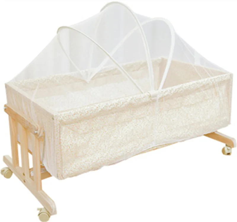 Petit berceau à bascule en bois enrichi pour bébé, lit portable pour tout-petits, cadre de lit polyvalent