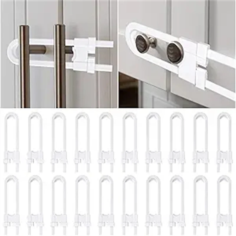 Pack Of Child Safety Cabinet Latches For Baby Safe Cupboard Door U Shape Lock Guard Protector Lock Baby safety lock