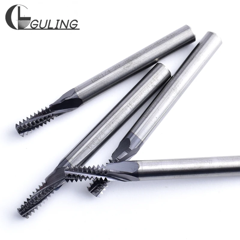 GULING CNC 60 Degree Tungsten Steel Full Fine Thread Milling Cutter UNF 1/4-28 5/16-24 7/16-20 9/16 3/4 13/16 Mill Mills Cutters