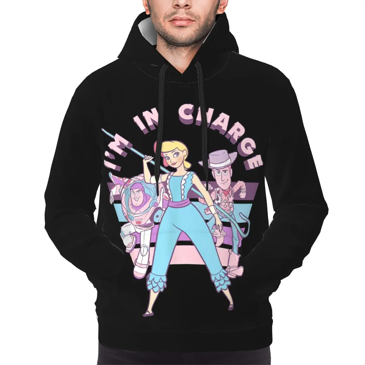 Toy Story Little Bo Peep I'm In Charge 3D Print Hoodie Hooded Collar Drawstring Hoodies Pullover Sweatshirts Long Sleeve Shirts