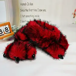 Pantofole in cotone con zampa di dinosauro creativo invernale borsa da uomo e da donna in cartone animato con scarpe in cotone caldo pantofole in peluche mostro per la casa