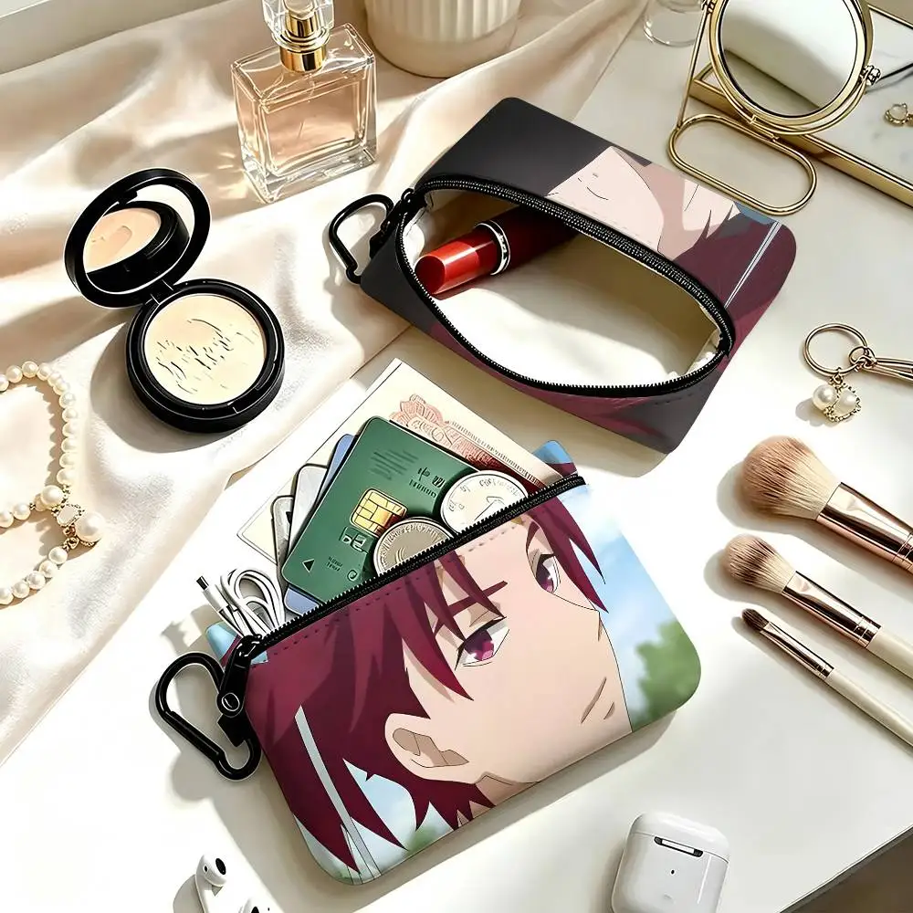 1pc Akatsuki Kakuriyo No Yadomeshi Coin Purse With Carabiner Hook Portable Key Card Wallet Small Zipper Storage Pouch