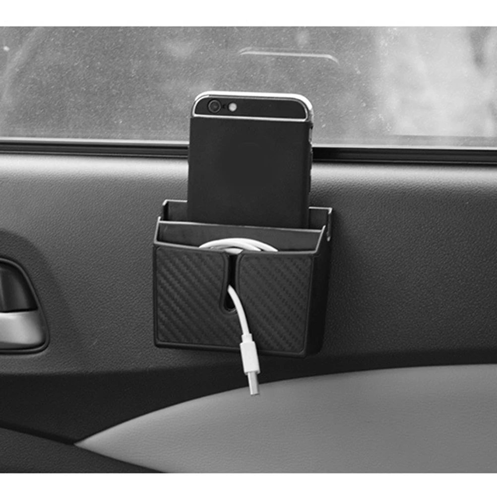 

Car Storage Box Dashboard Organizer Adhesive Phone Holder For Mobile Cash Towels 250G Capacity Portable Black S