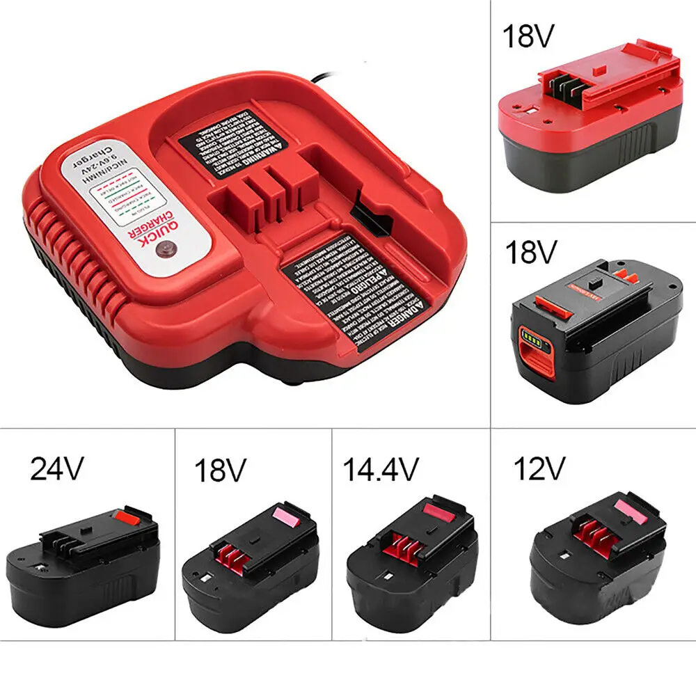 battery charger for Black & Decker Ni-CD Ni-MH Battery Multi-Volt 9.6V-18V-24V fast charger A14 A171 BPT1048 A12 BD18VB