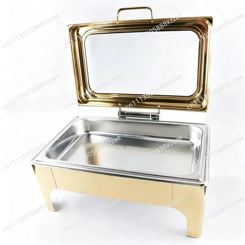 Food Warmer Fuel Pan Saving Gold Stainless Steel Set Chafing Dish Buffet