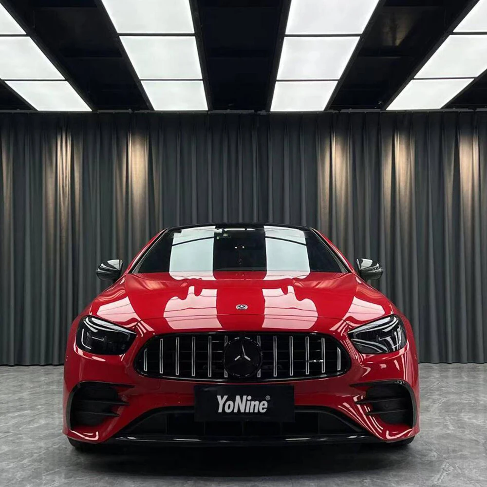 도매가 에어 버블 프리 탈착식 접착제 PVC 글로스 루즈 레드 자동차 랩핑 필름 메르세데스 풀 롤