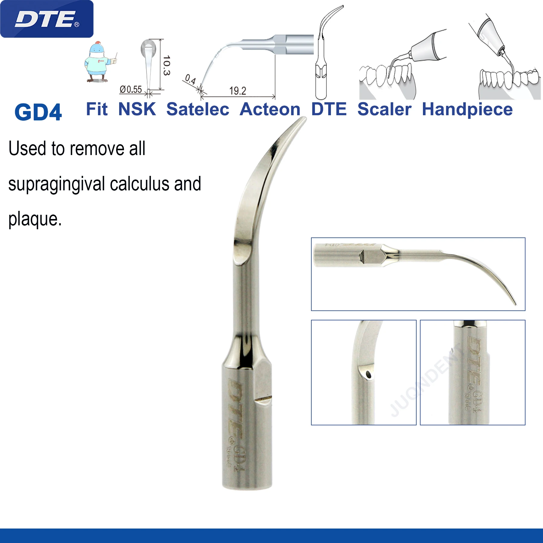 Originele Specht DTE Tandheelkundige Scaler Tips Ultrasone Scaling Tip G1-G8 GD1-GD8 Voor tanden reinigen Fit EMS NSK Satelec Acteon