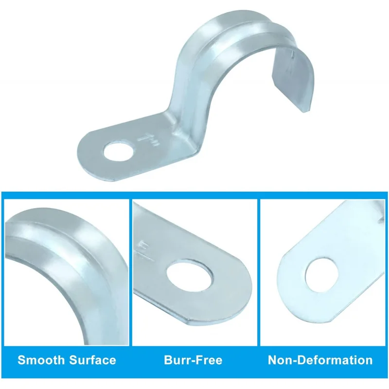 25 قطعة 1.25 EMT قناة المشبك الأنابيب الأشرطة ، 1-1/4 بوصة الزنك مطلي الصلب ثقب واحد قوس #2