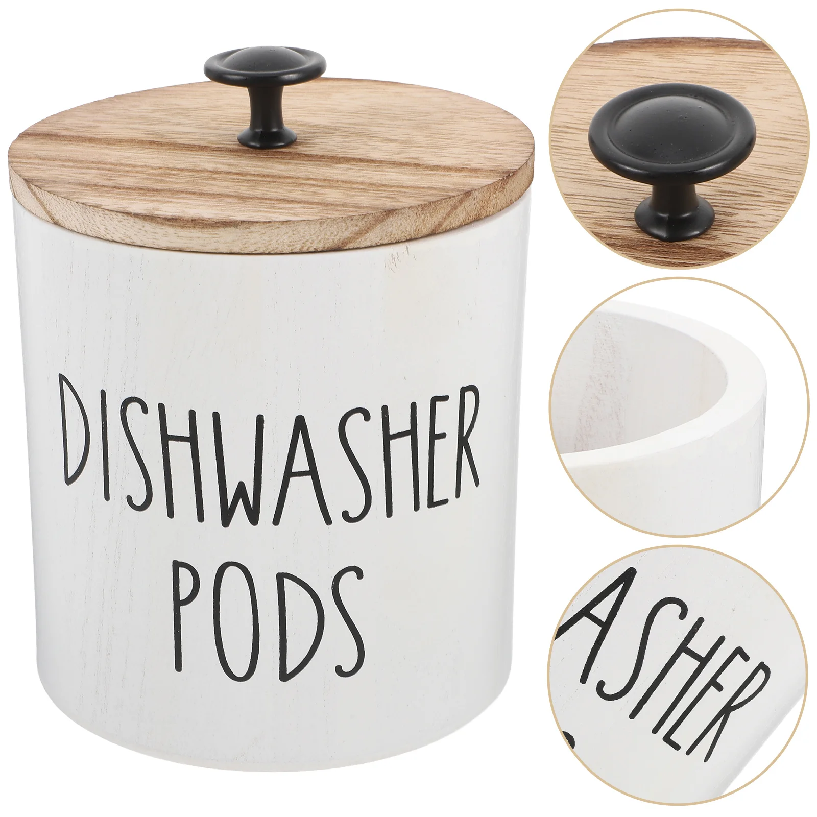 

Dishwasher Storage Box Laundry Beads Dispenser Pod Container Detergents Tablet Tin Jars with Lids Household