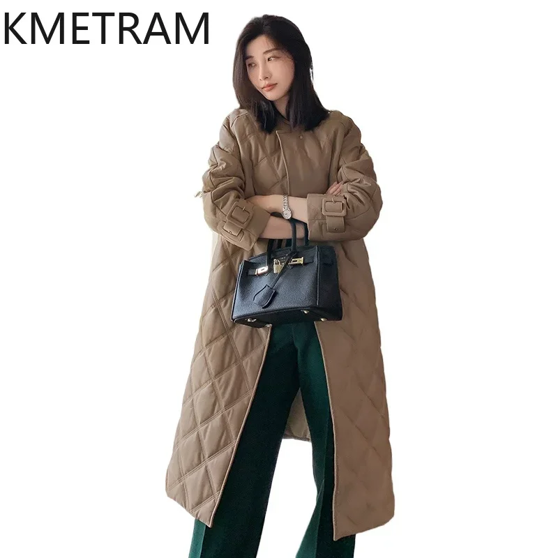 Real Sheepskin Puffer Jacket Women Winter Long Down Coats 2024 High Quality Outerwears Womans Clothing Loose Fit Пуховик Женский