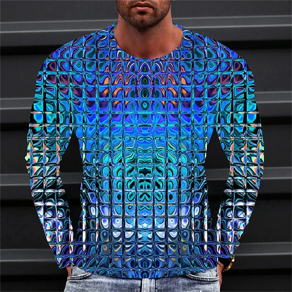 Abstract Honeycomb Graphics 3D Print T-Shirts Men Woman Long Sleeve T Shirt Streetwear Harajuku Pullovers Tees Top Kids Clothing