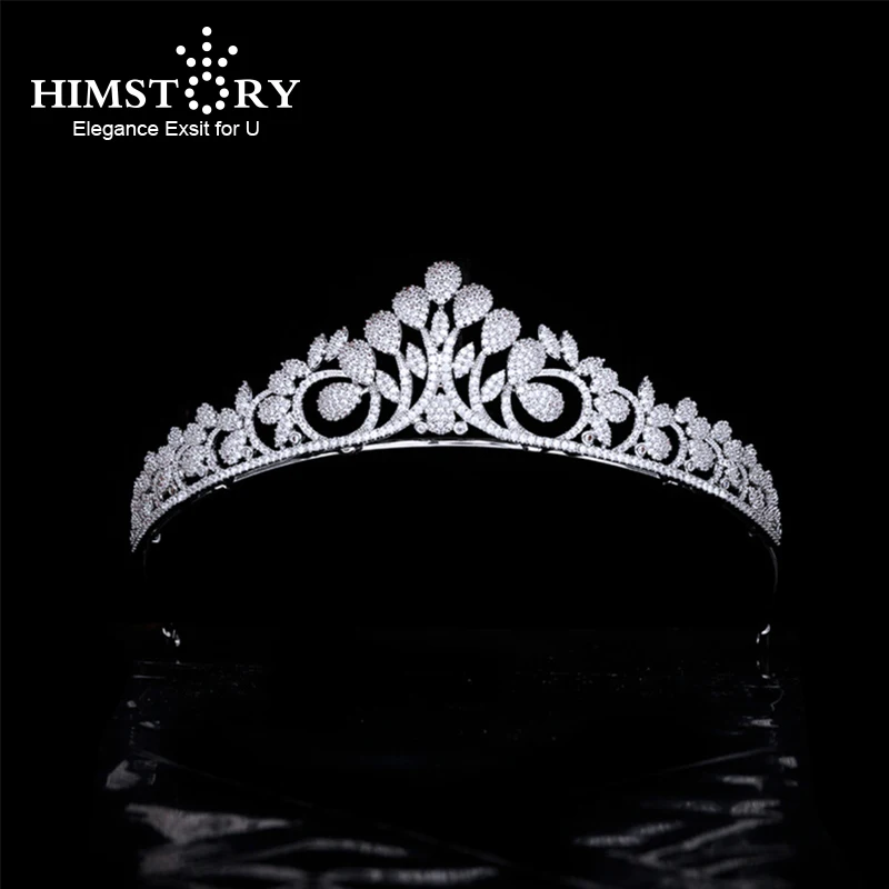 

Himstory Wedding Bridal Tiaras Princess Crowns Trendy Cubic Zirconia Sweet 16 CZ Pageant Headpieces Party Prom Hair Accessories