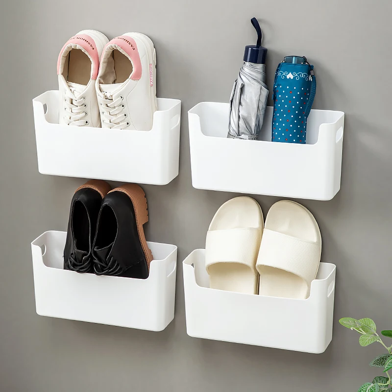 Wand montage Mehrzweck Regenschirm Schuhe Hausschuhe Lager regal