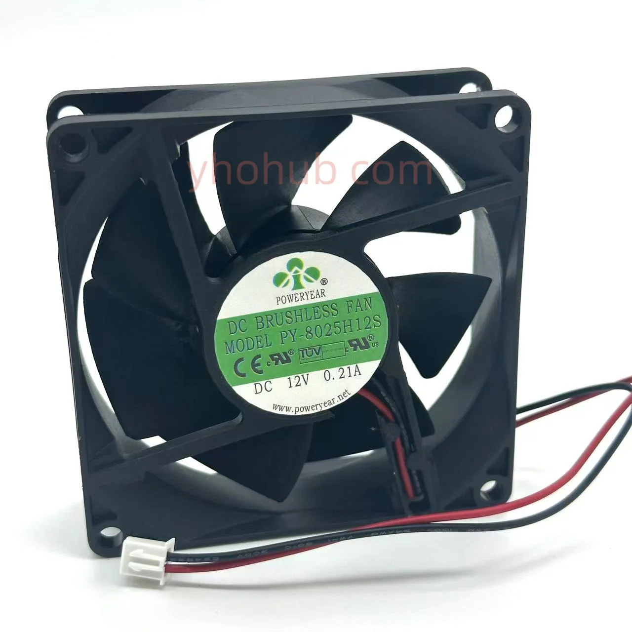 

POWERYEAR PY-8025H12S DC 12V 0.21A 80x80x25mm 2-Wire Server Cooling Fan