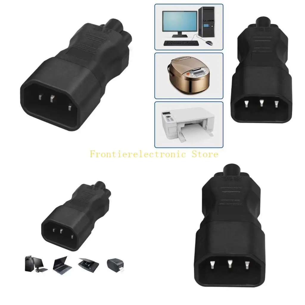 G8DB IEC320 C14 to C5, Cloverleafs Male to Female Adapter, 3Pin C14 Male Plugs to C5 Female Power Adapter Converters