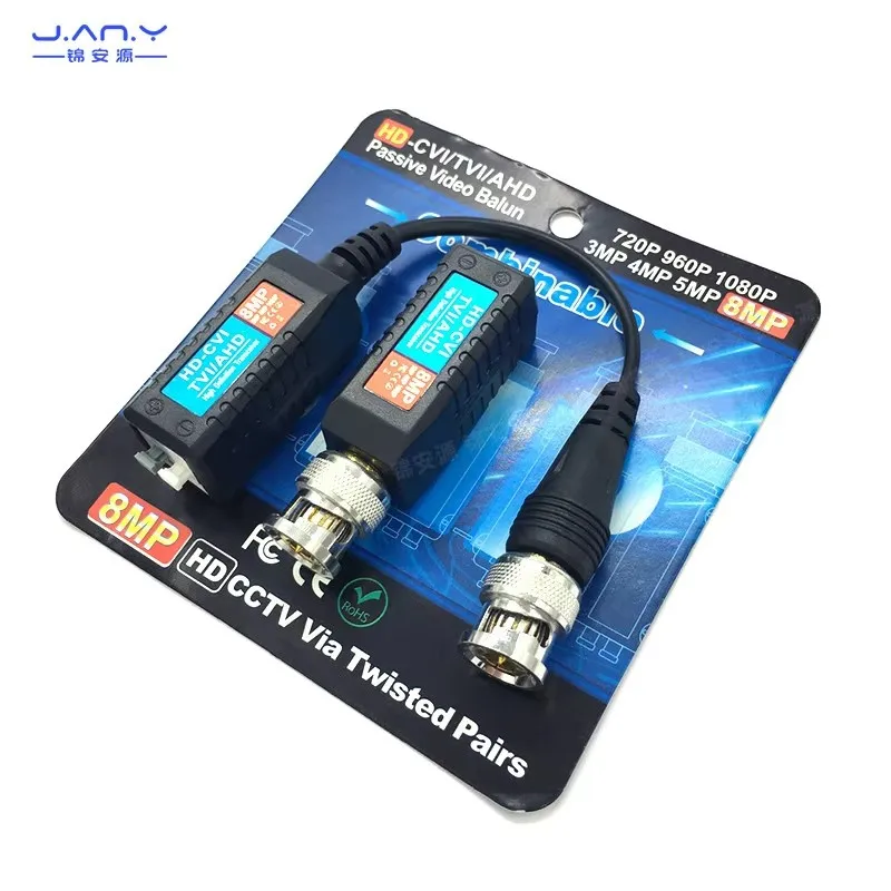 Ahd cvi tvi cvbs 8 milhões coaxial hd transmissor de par trançado terminal de monitoramento de transferência de cabo de rede