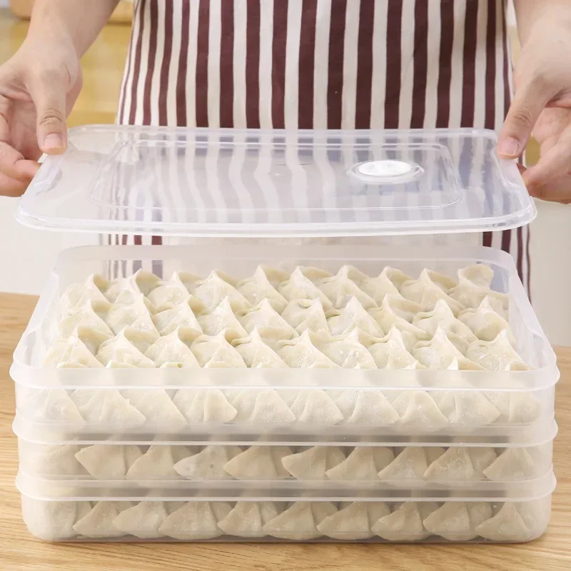 Household Refrigerator Storage Box Dumpling Box Steamed Bun Dumplings Crisper Superimposed Frozen Box Multi-Purpose