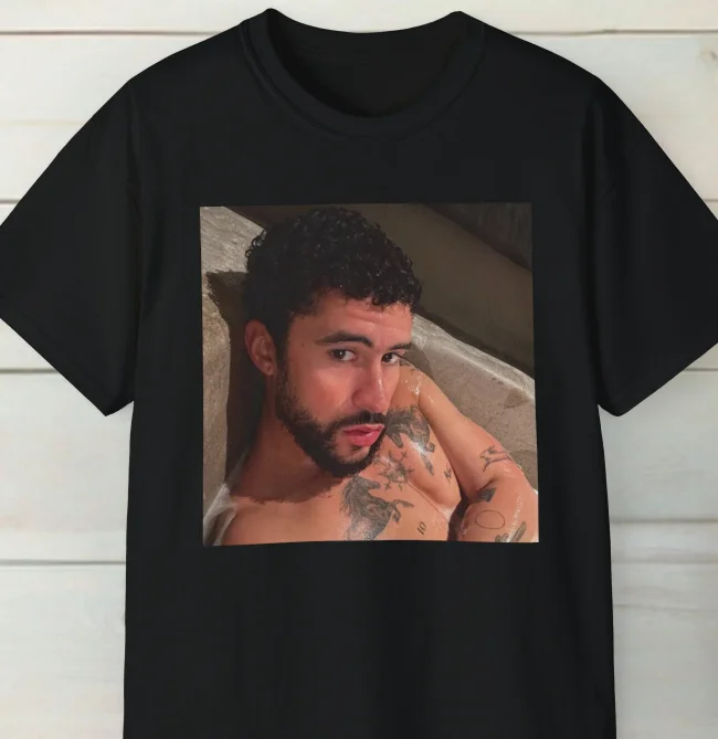 Bad Bunny Bath Selfie Shirt, Bad Bunny Merch Gift For Fan S-5Xl