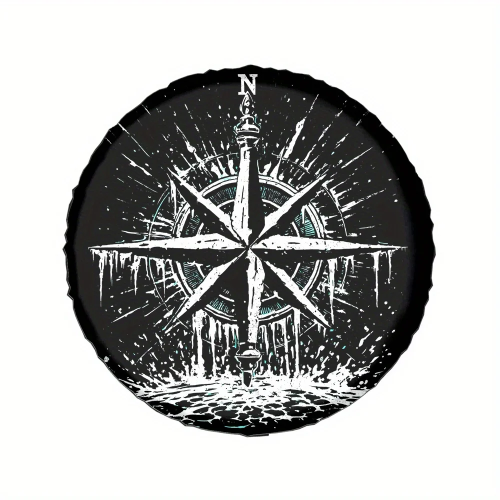 The Weathered Compass Tire Cover Is Designed For Marine Suvs, Travel Pickups, Convertible Sports Cars, And Modified Adventure Ve