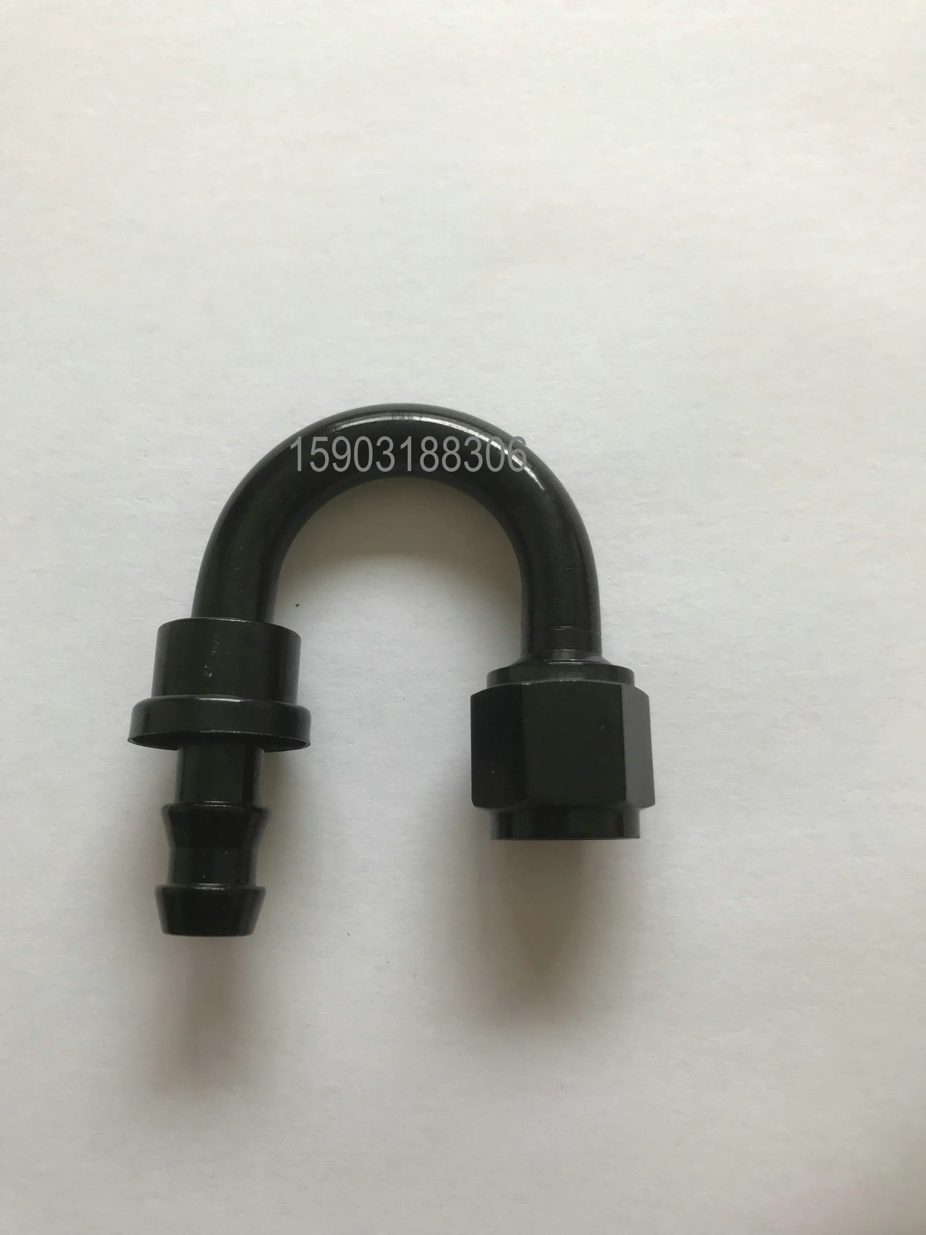 Aluminum 180 Degree Push-on Black Swivel Hose End Size: -4AN TO-12AN