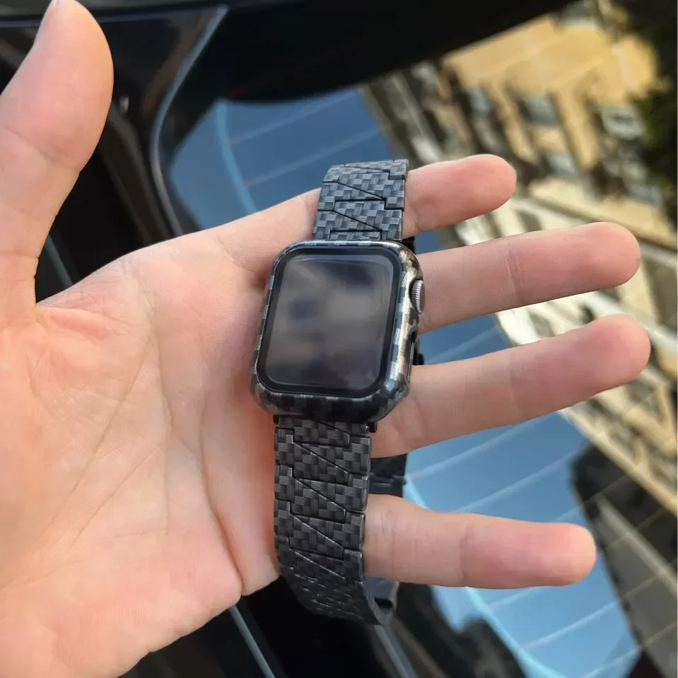 Carbon Fiber Pattern Strap for Apple Watch ultra 2 49mm 10 9 8 7 6 5 4 Se 46mm 45mm 44mm 40mm Bracelet Iwatch Series 3 42mm 38mm
