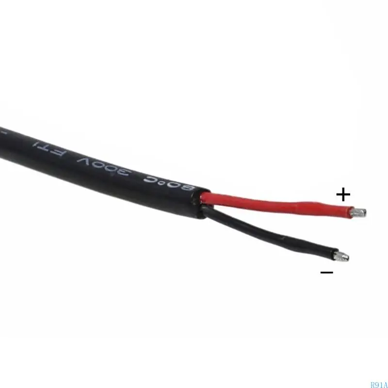 R91A Power Power Pigtails 5,5 mm x 2,5 mm machos para fio descal