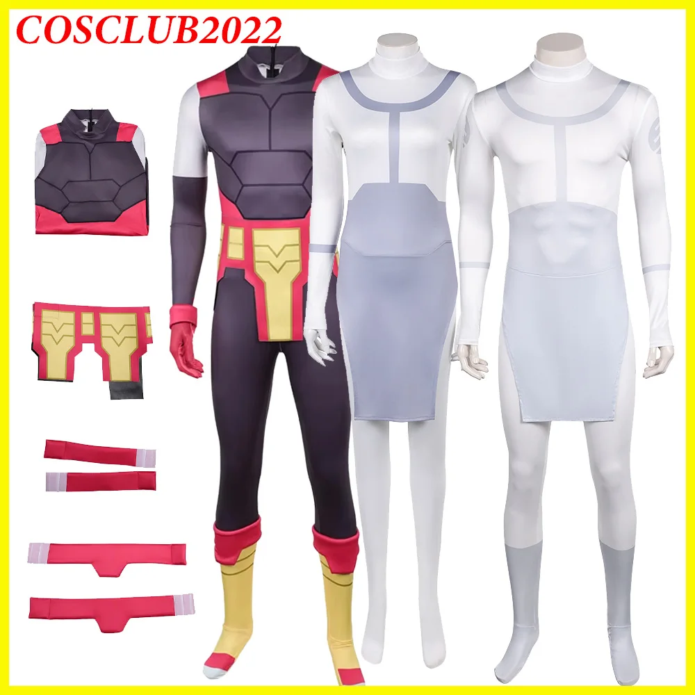 Disfraz de Cosplay de Personaje de Dibujos Animados Invencible, Traje de Bestia Anissa Mark Grayson, Mono Negro con Cinturón y Protectores de Manos, Disfraz de Carnaval