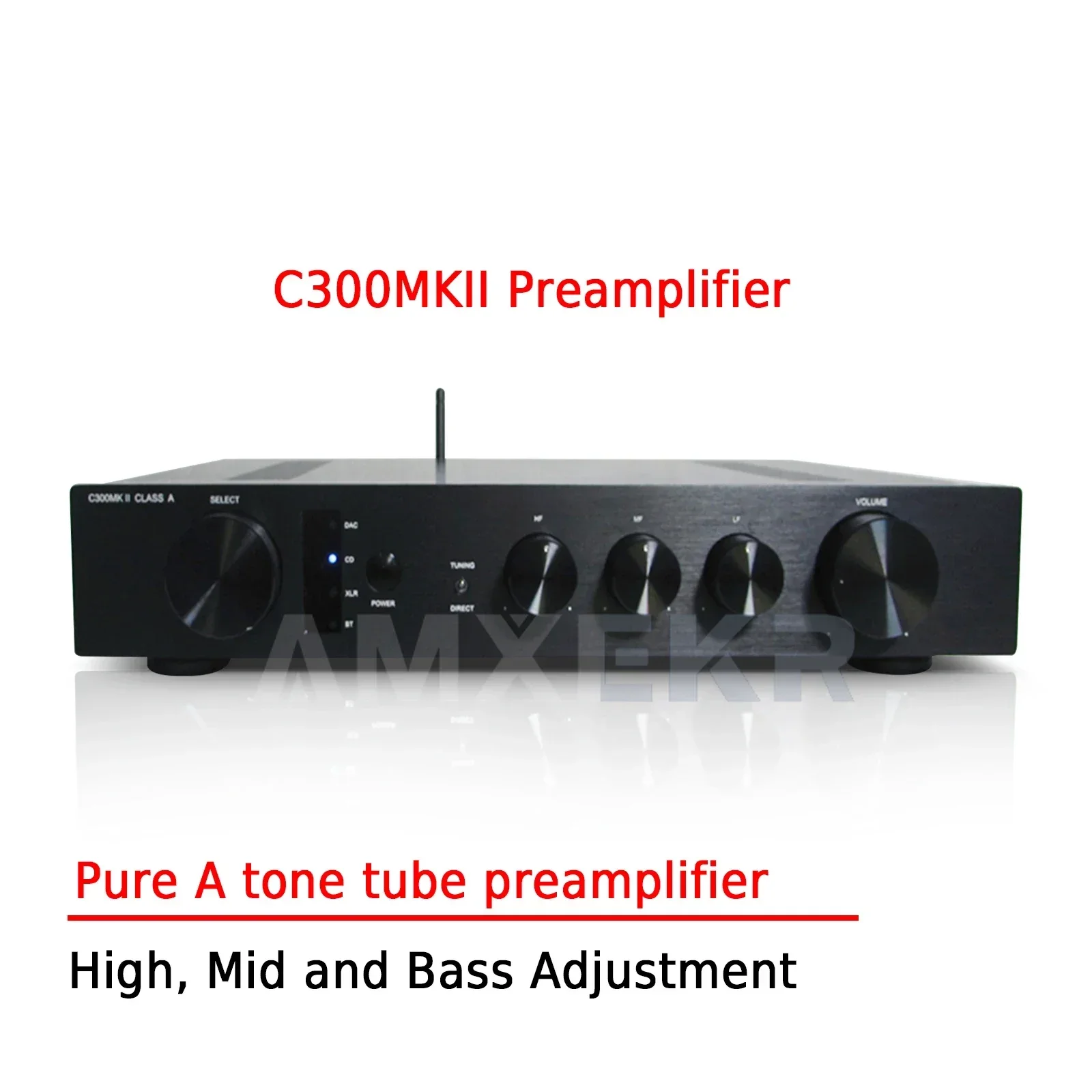 

AMXEKR C300MKII Pure A Tone Tube Preamplifier with Hifi Pure Power Amplifier High, Mid and Bass Adjustment