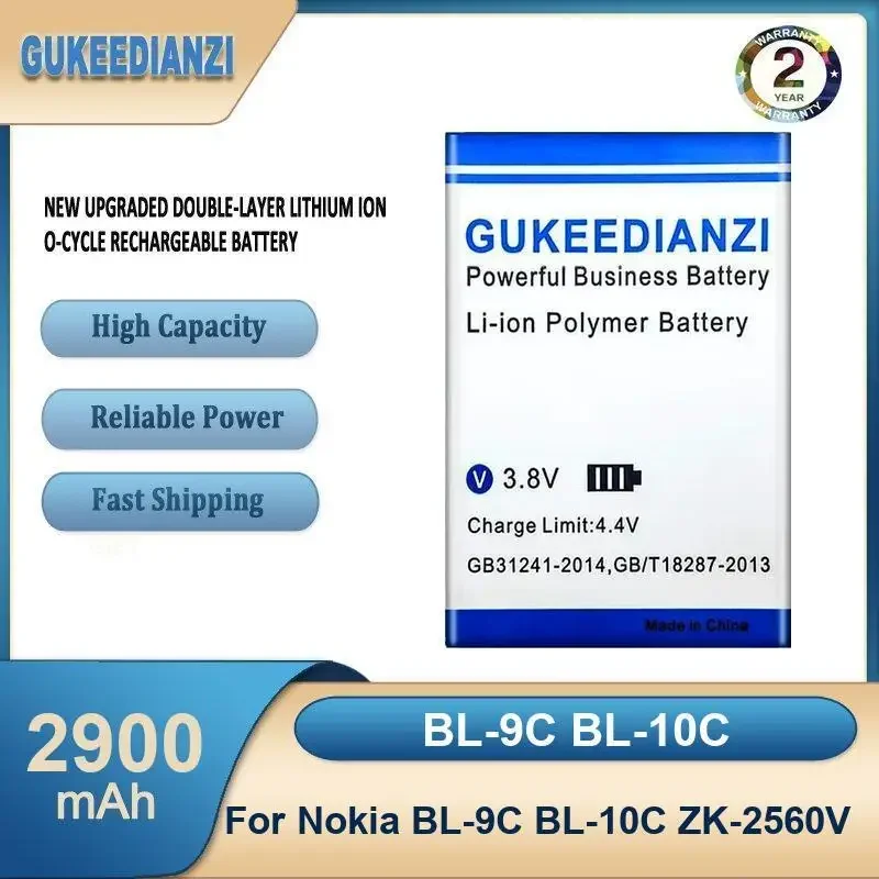 

BL-9C BL-10C 2900mAh High Capacity Mobile Phone Battery For Nokia BL-9C BL-10C ZK-2560V