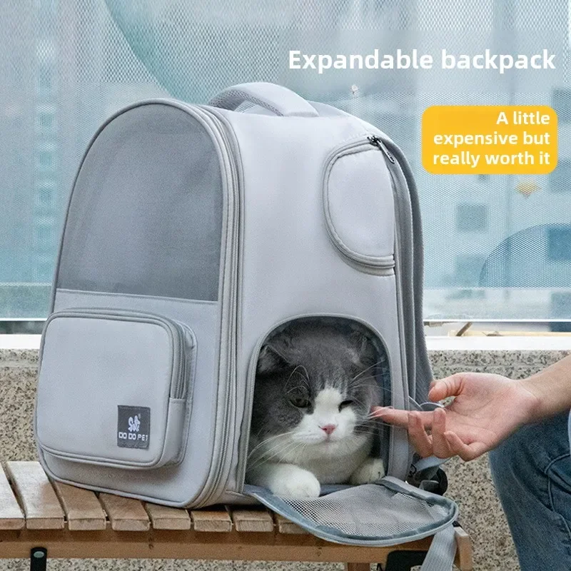 Pet Bag Out Portable Breathable Pet Out Backpack Portable Large Capacity Expandable Cat Bag Cat Carrier Travel Backpack