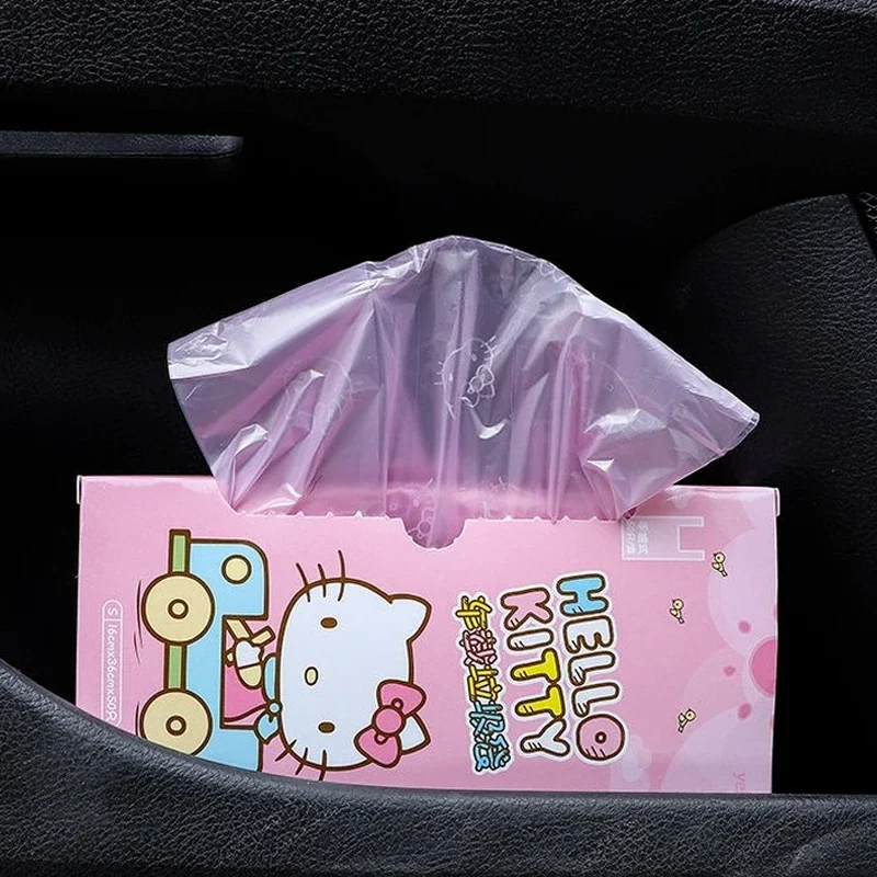 Hello Kitty Samochodowy worek na śmieci Plastikowa torba na śmieci do domu Wielokrotnego użytku Uroczy nadruk kreskówkowy Torba na zakupy w