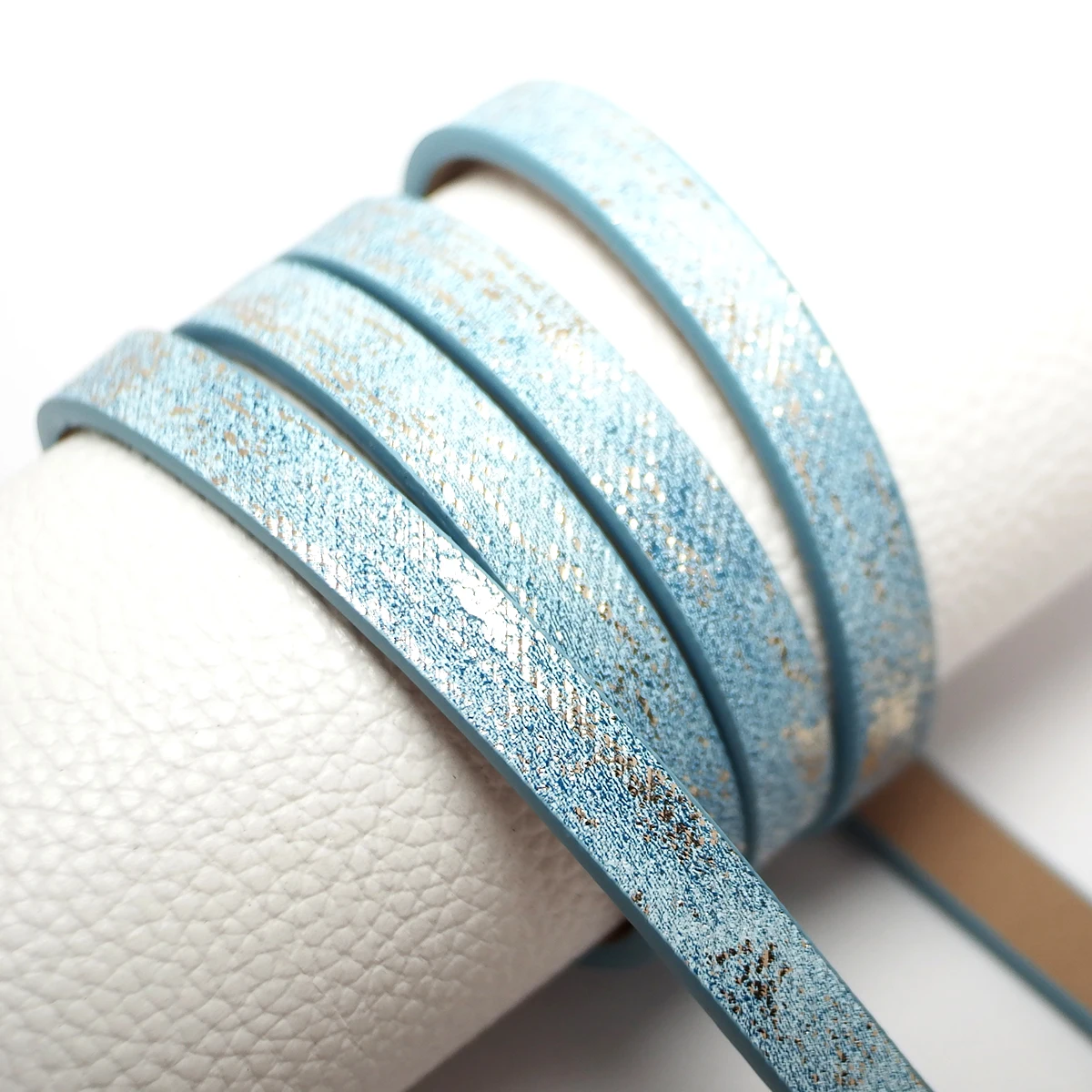 1.15meter Light Blue Denim Pattern Leather Cord,10mm Leather Strip,Leather Belt Bag Handle,Waist Chain, Bracelet Making