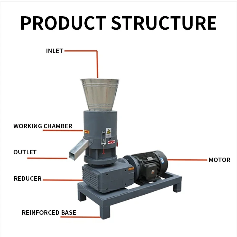 380V Biomass Pellet Machine Small Medium Fuel Pellet Production Sawdust Rice Husk Straw Pellet Machine