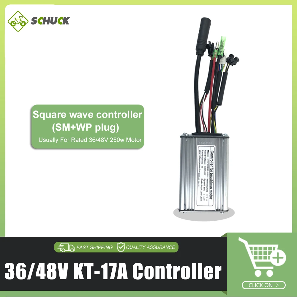 24 V/36 V/48 V 250 W-750 W KT Ebike Controller met SM Connector + WP Motor Plug voor Elektrische Fiets 15A 17A 20A 22A Controlesysteem